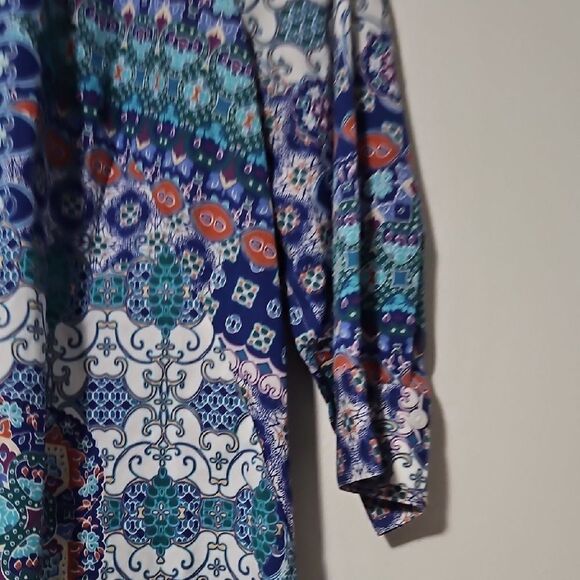 Chico's Multicolor Patterned Button Down Shirt 2 - Picture 4 of 5